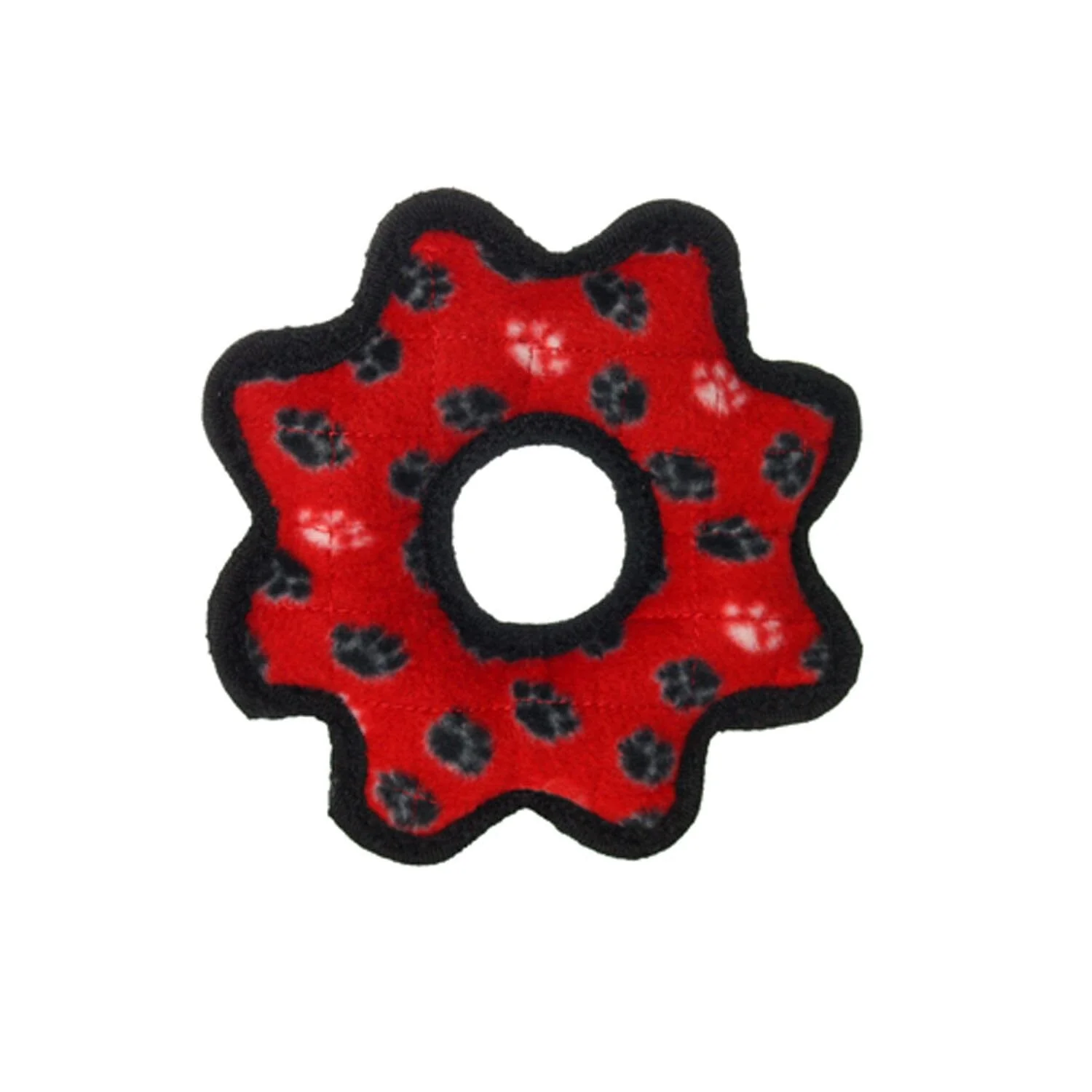 Tuffy's Mighty Ring Float and Squeak Nylon and Plush Fetch Dog Toy - Red