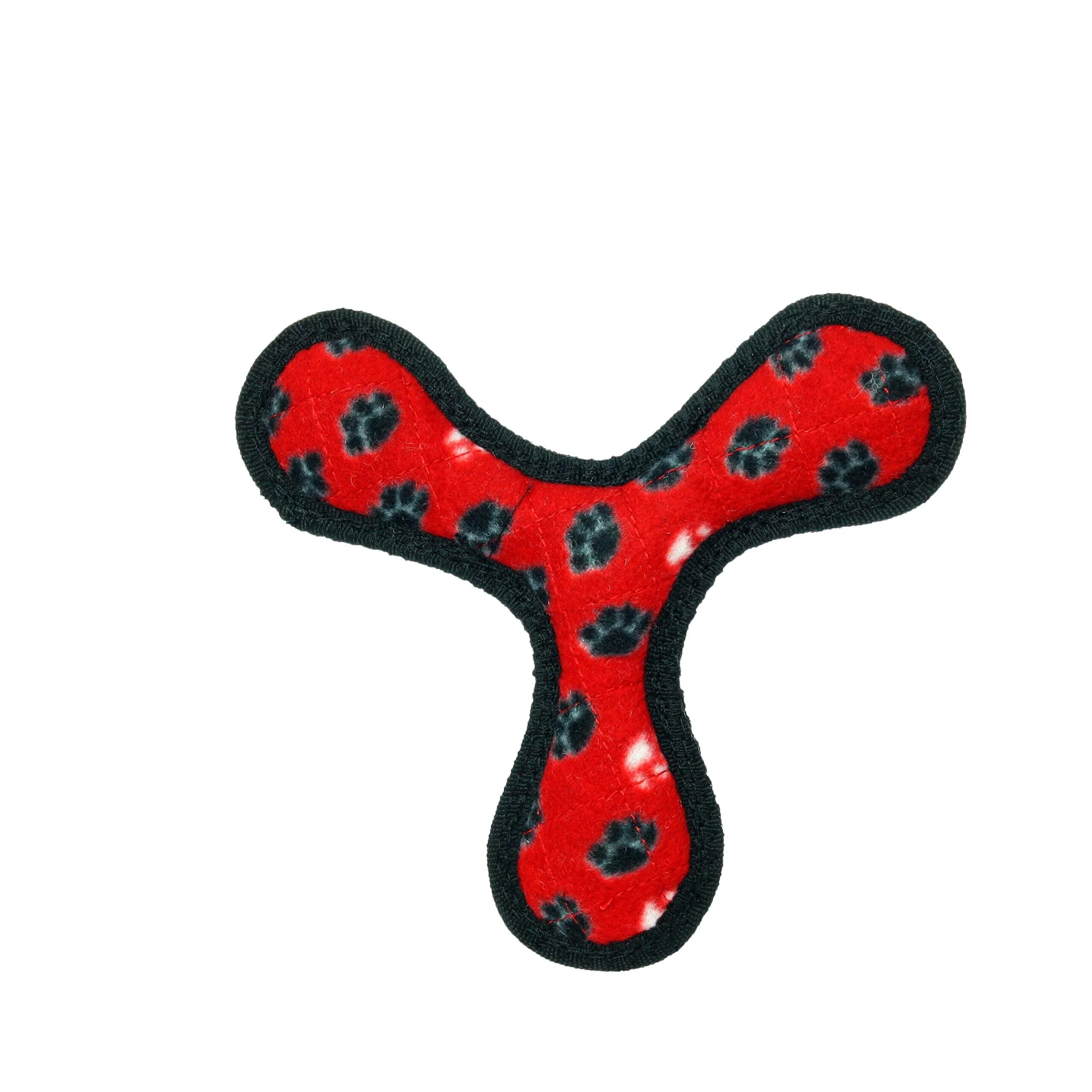Tuffy's Ultimate Boomerang Paw-Patterned Float and Squeak Nylon and Plush Fetch Dog Toy - Red - Image 4