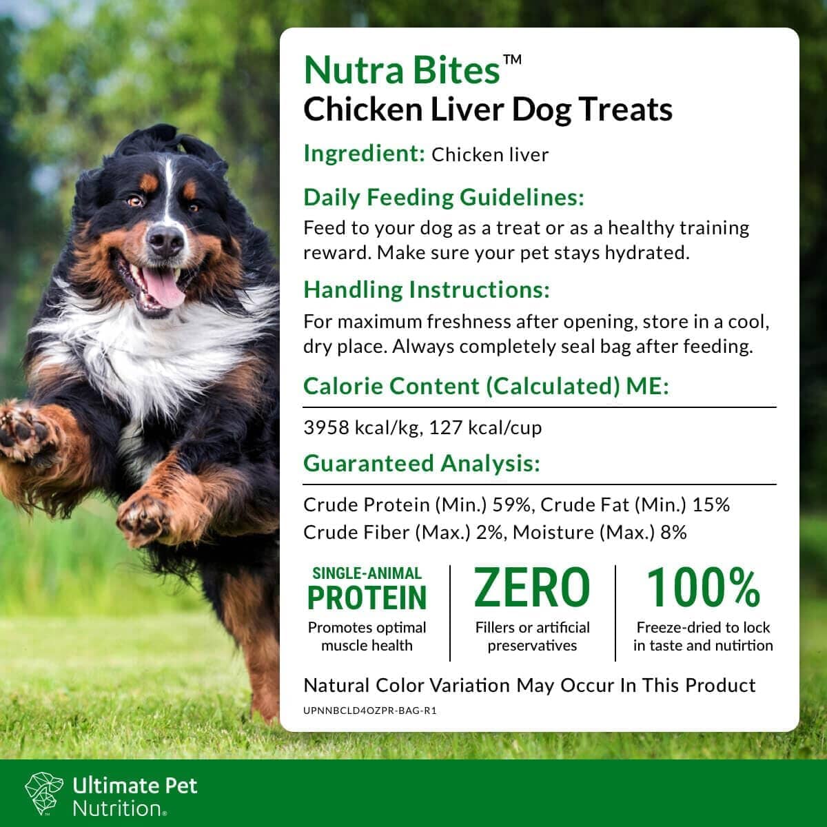 Ultimate Pet Nutrition Nutra Bites Single Ingredient Chicken Liver Freeze-Dried Raw Training Dog Treats or Food Topper - 4 Oz - Image 3