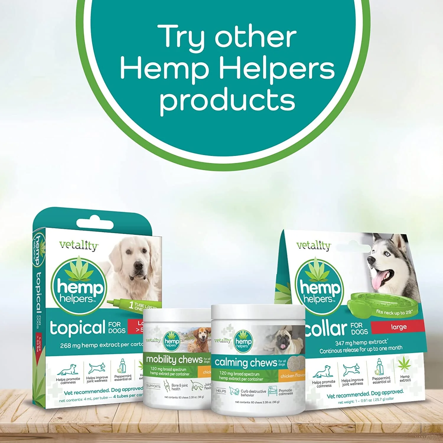 Vetality Hemp Helpers Collar for Dogs - Large - 1 Count - Image 8