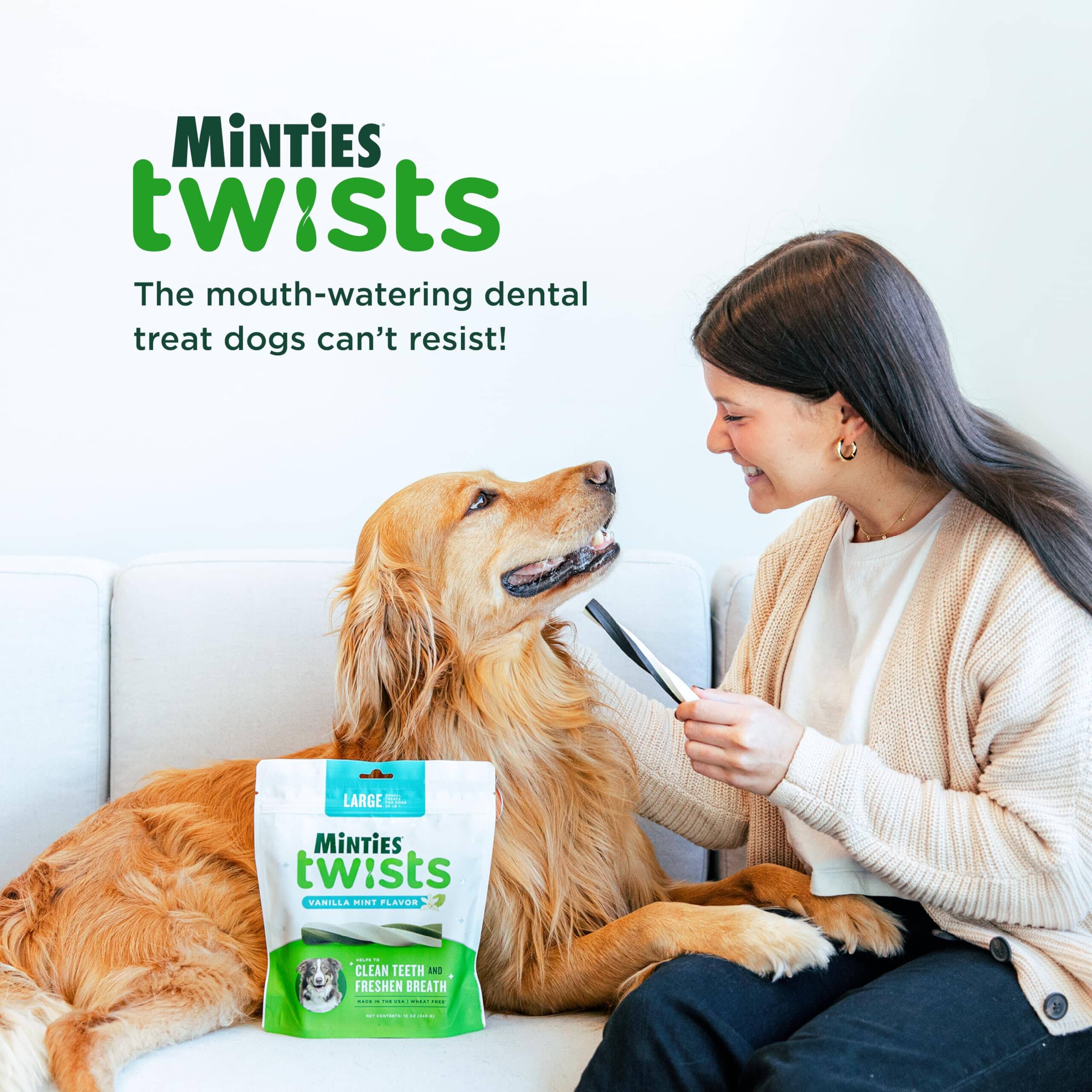 VETIQ Minties Peppermint Flavored Bone Dental Dog Chews Treats - Tiny/Small - 16 Oz - Image 3