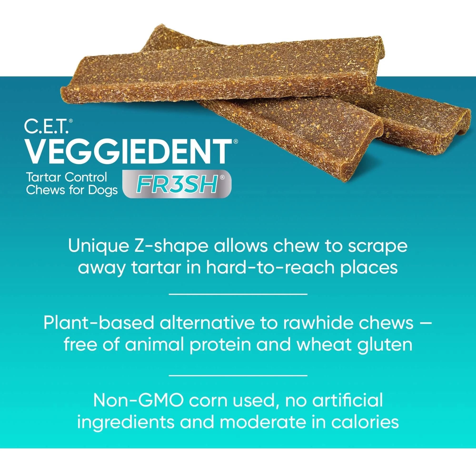 Virbac Veggiedent Fresh Technology Dental Dog Chews - 30 Count - Image 4