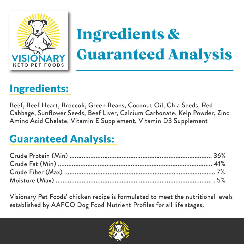 Visionary Pet Beef Recipe Freeze-Dried Medallions Low Carb Keto Dog Food - Image 3