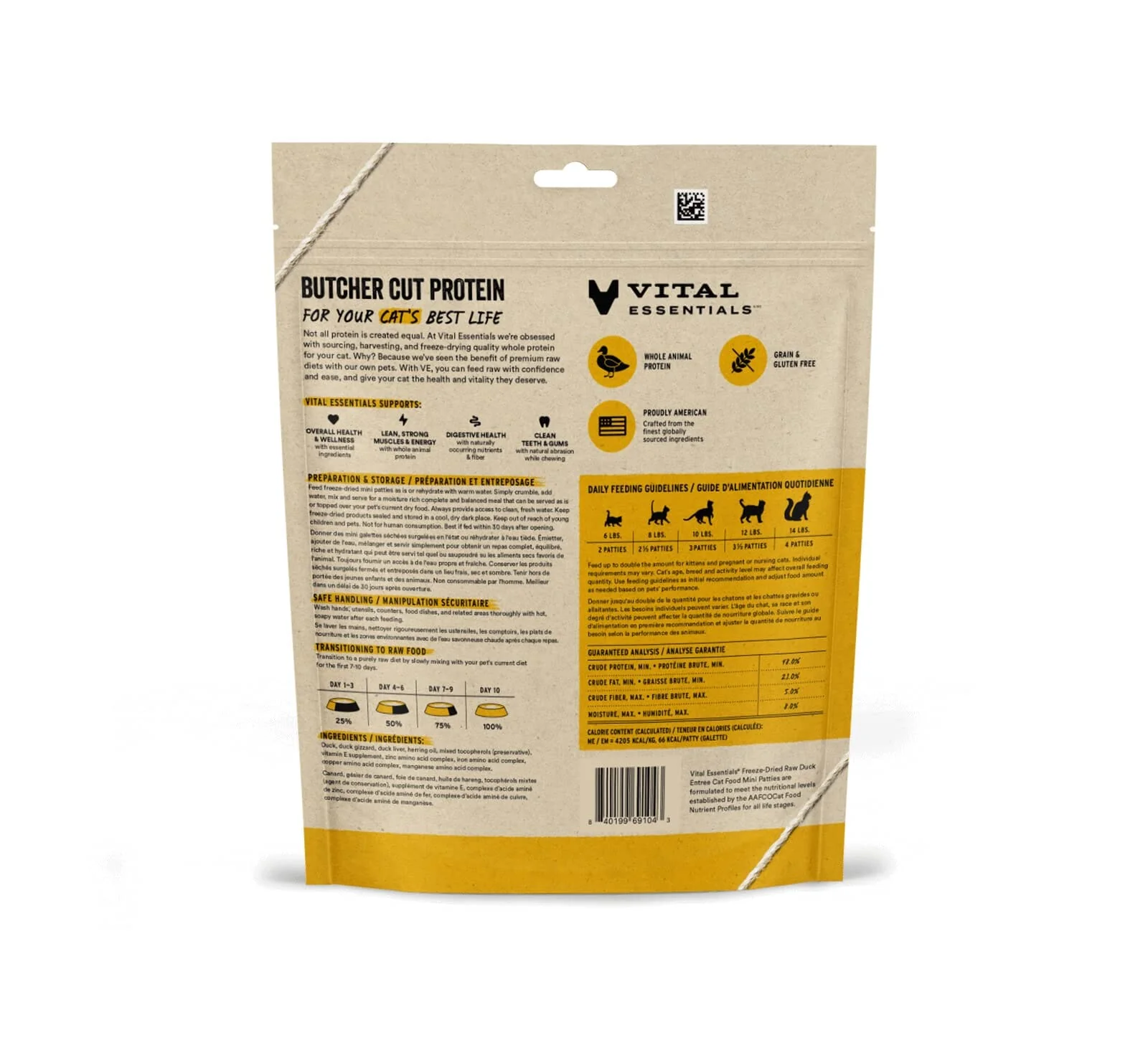Vital Essential's Grain-Free Duck Mini Patties Freeze-Dried Cat Food - 3.75 Oz - Image 2