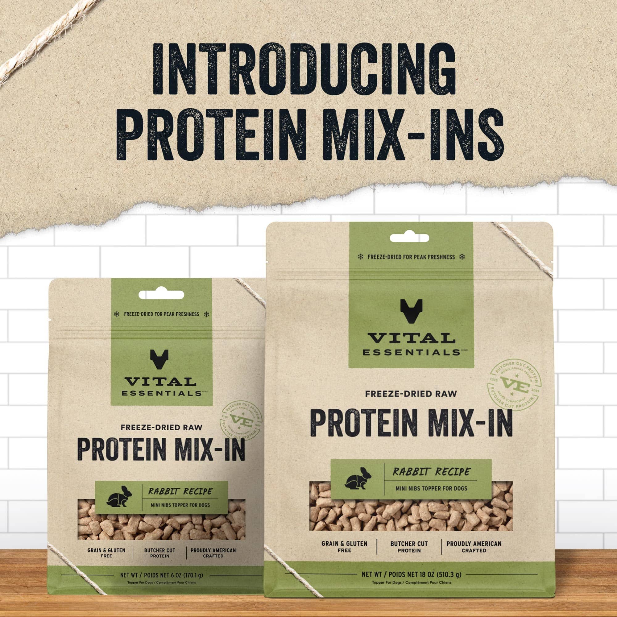 Vital Essential's Grain-Free Protein Mix-in Rabbit Mini Nibs Freeze-Dried Dog Food Topper - 18 Oz - Image 3