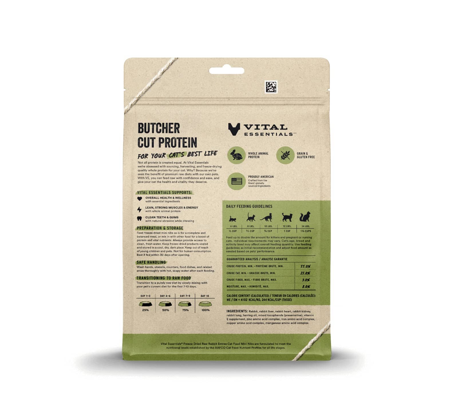 Vital Essential's Grain-Free Rabbit Entrée Mini Nibs Freeze-Dried Cat Food - 12 Oz - Image 2