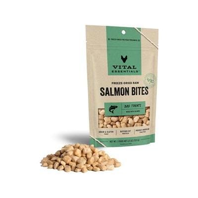 Vital Essential's Grain-Free Salmon Bites Freeze-Dried Crunchy Dog Treats - 2.5 Oz