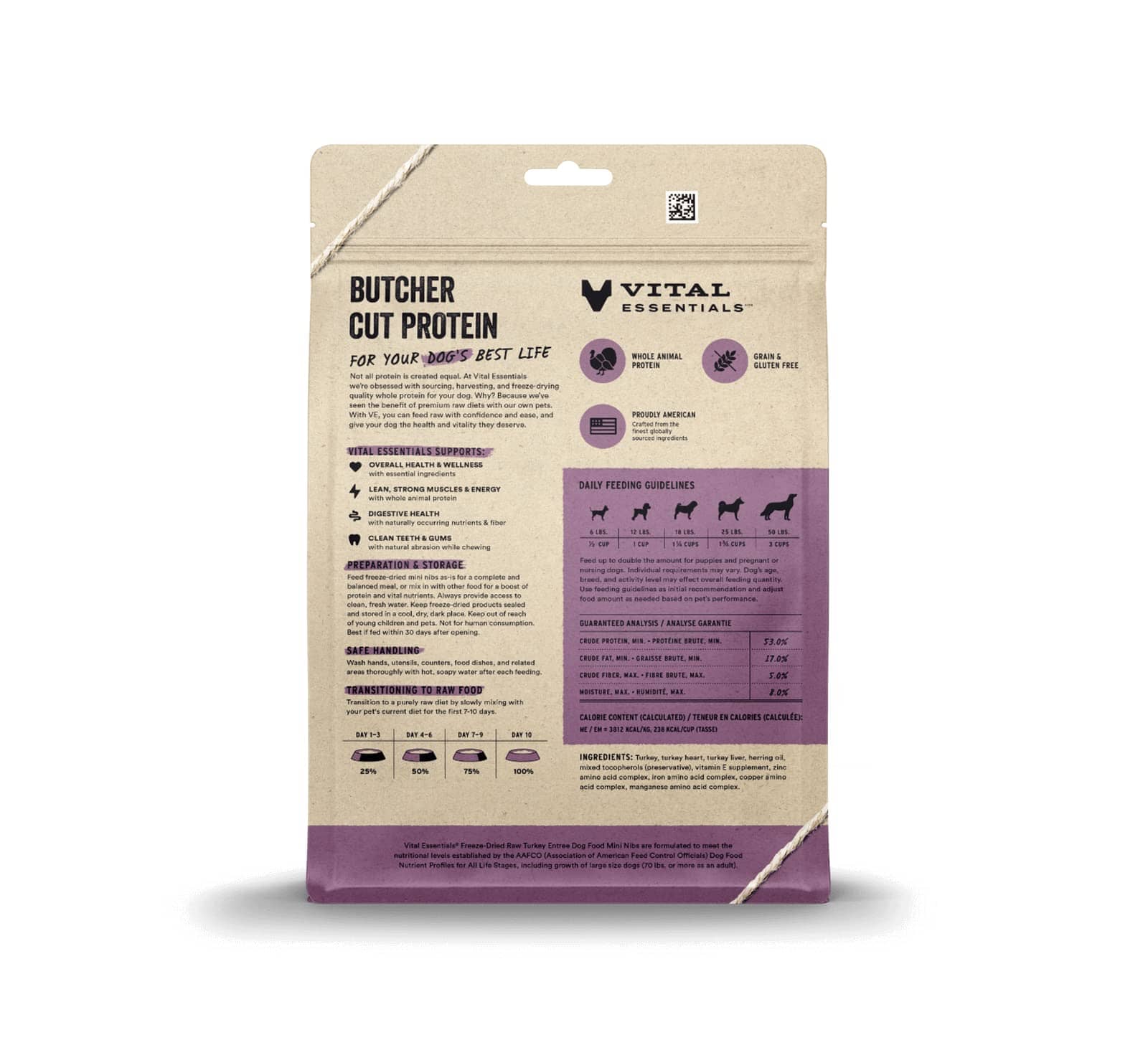 Vital Essential's Grain-Free Turkey Entrée Mini Nibs Freeze-Dried Dog Food - 14 Oz - Image 2