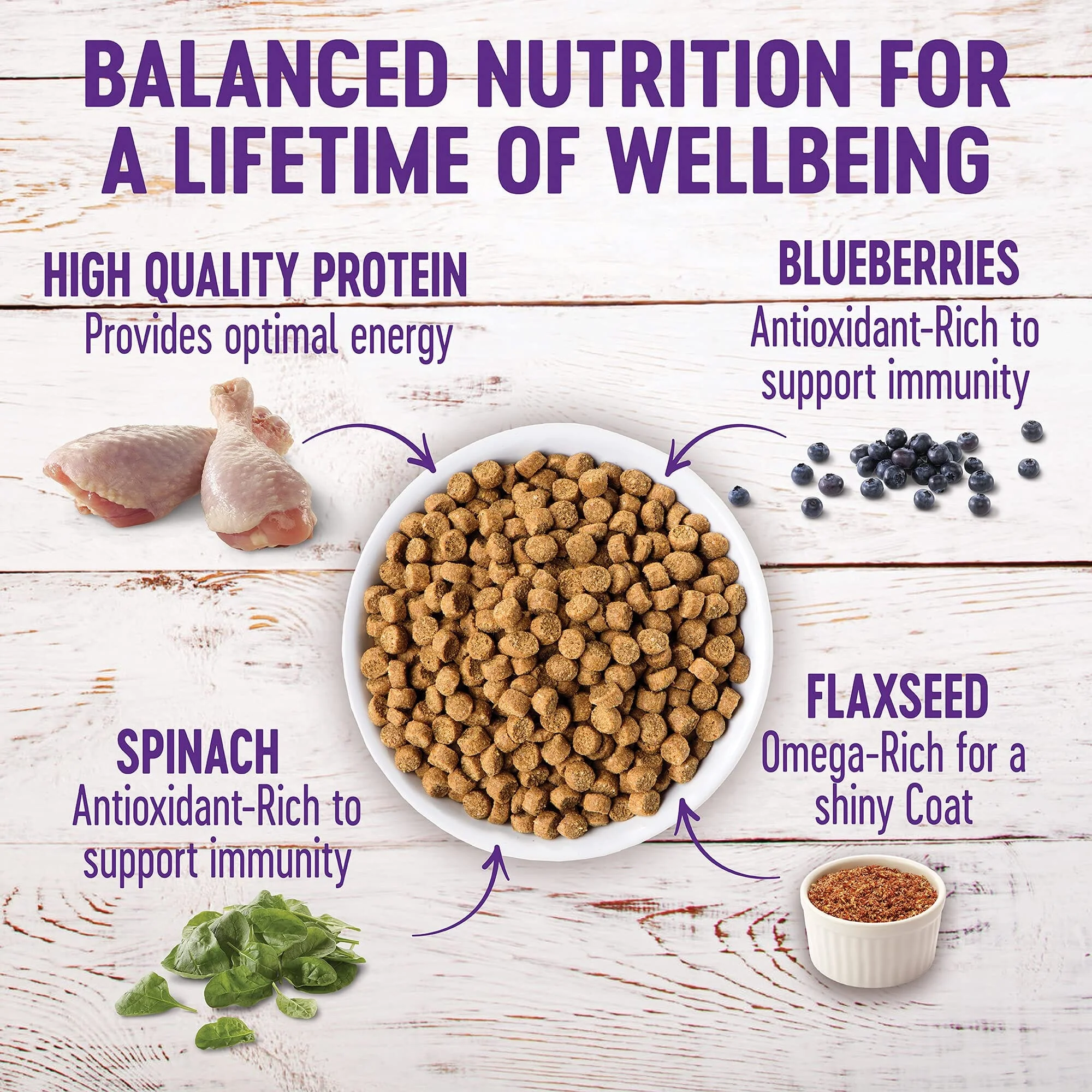Wellness Complete Health Natural Deboned Chicken Oatmeal and Salmon Puppy Formula Dry Dog Food - 5 Lbs - Image 4