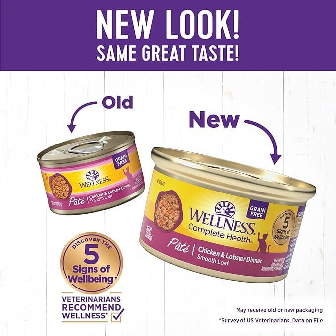 Wellness Complete Health Natural Grain Free Chicken and Lobster Pate Wet Canned Cat Food - Image 2