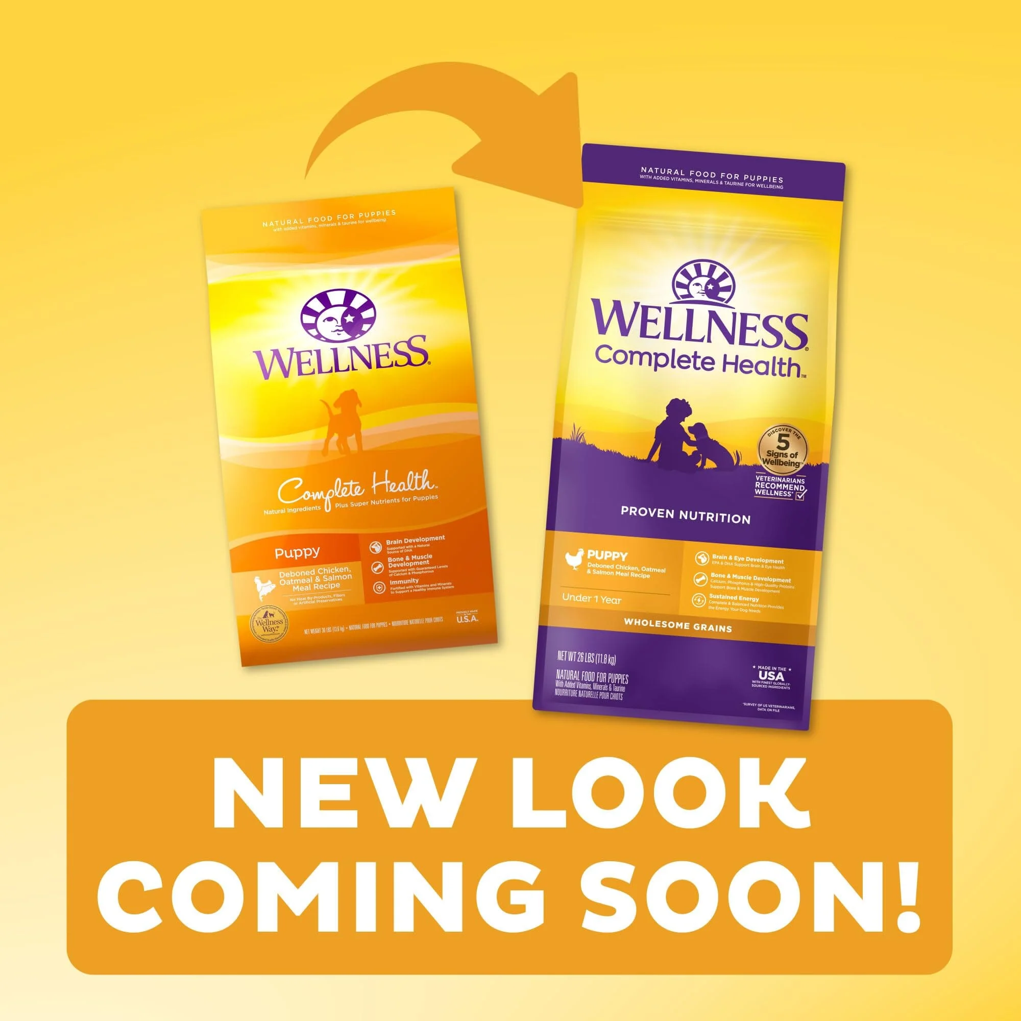 Wellness Complete Health Natural Puppy Chicken, Oatmeal and Salmon Dry Dog Food - Image 3
