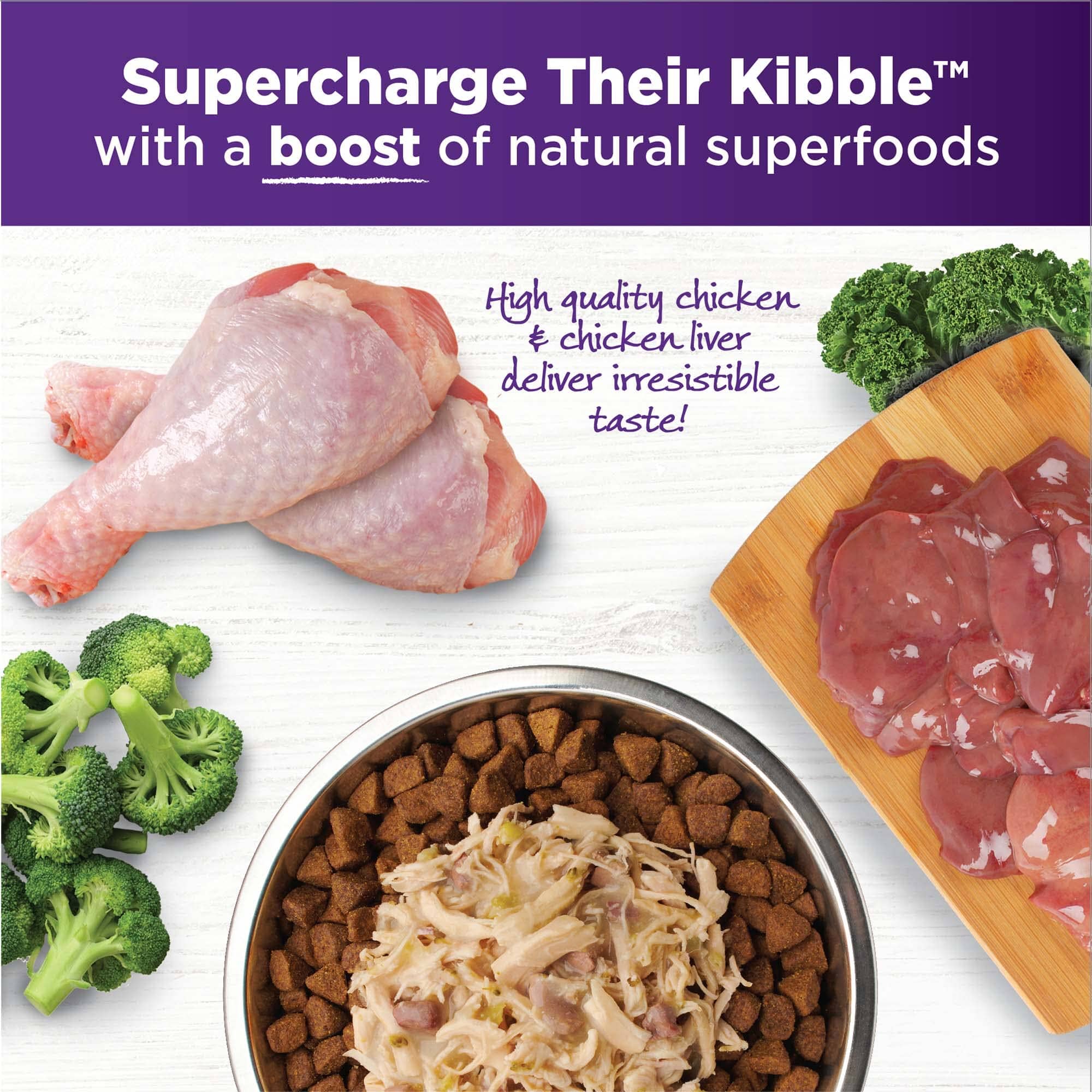 Wellness Core Bowl Boosters Simply Shreds Grain-Free Boneless Chicken Liver and Broccoli Wet Dog Food Topper Pouch - 2.8 Oz - Case of 12 - Image 3