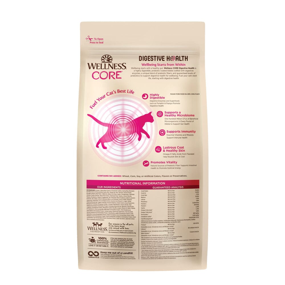 Wellness Core Digestive Health Salmon Recipe Dry Cat Food - Image 5