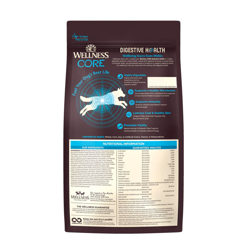 Wellness Core Digestive Health Whitefish Recipe Dry Dog Food - Image 2
