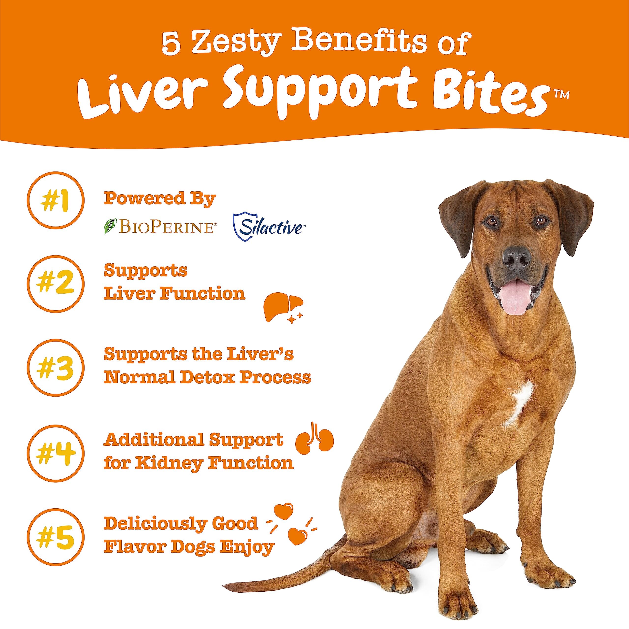 Zesty Paws Liver Support Bites Multifunctional Chicken Flavor Soft Chew Dog Supplements - 90 Count - Image 3