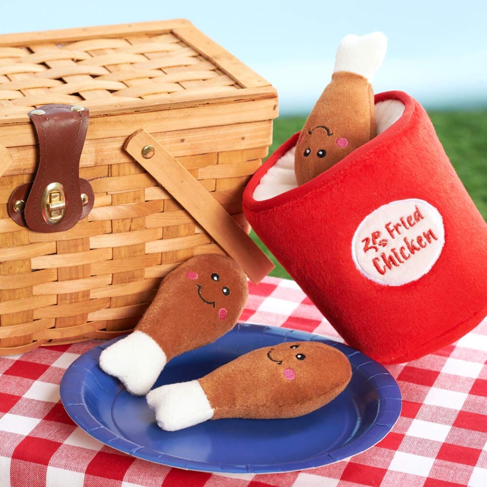 Zippy Paws Bucket of Chicken Burrow Interactive Hide-and-Seek Squeak and Plush Dog Toy - Image 3