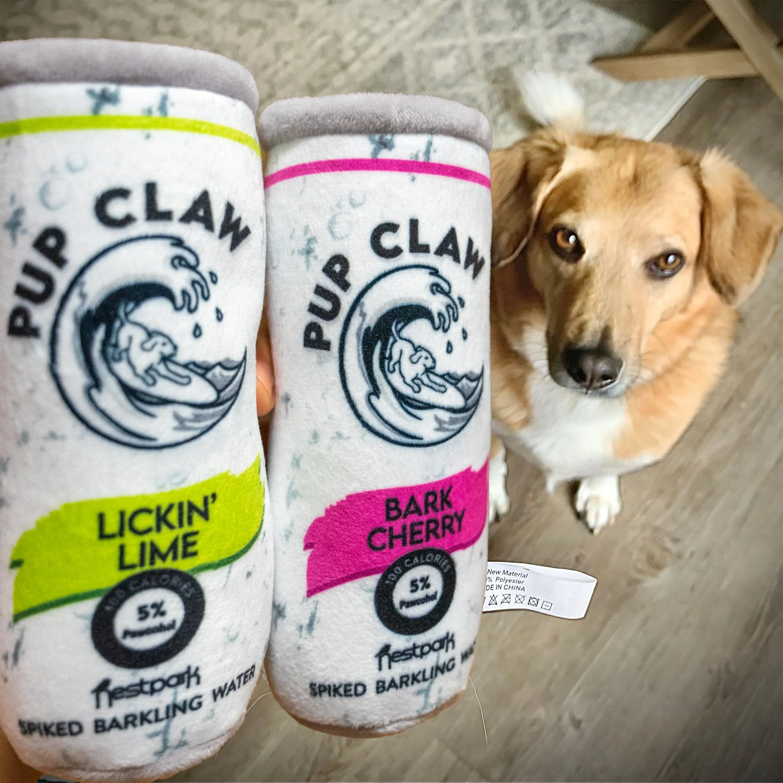 Zippy Paws Squeaky Zippy Claw Hard Seltzer Can Squeak and Plush Dog Toy - Small - Image 2