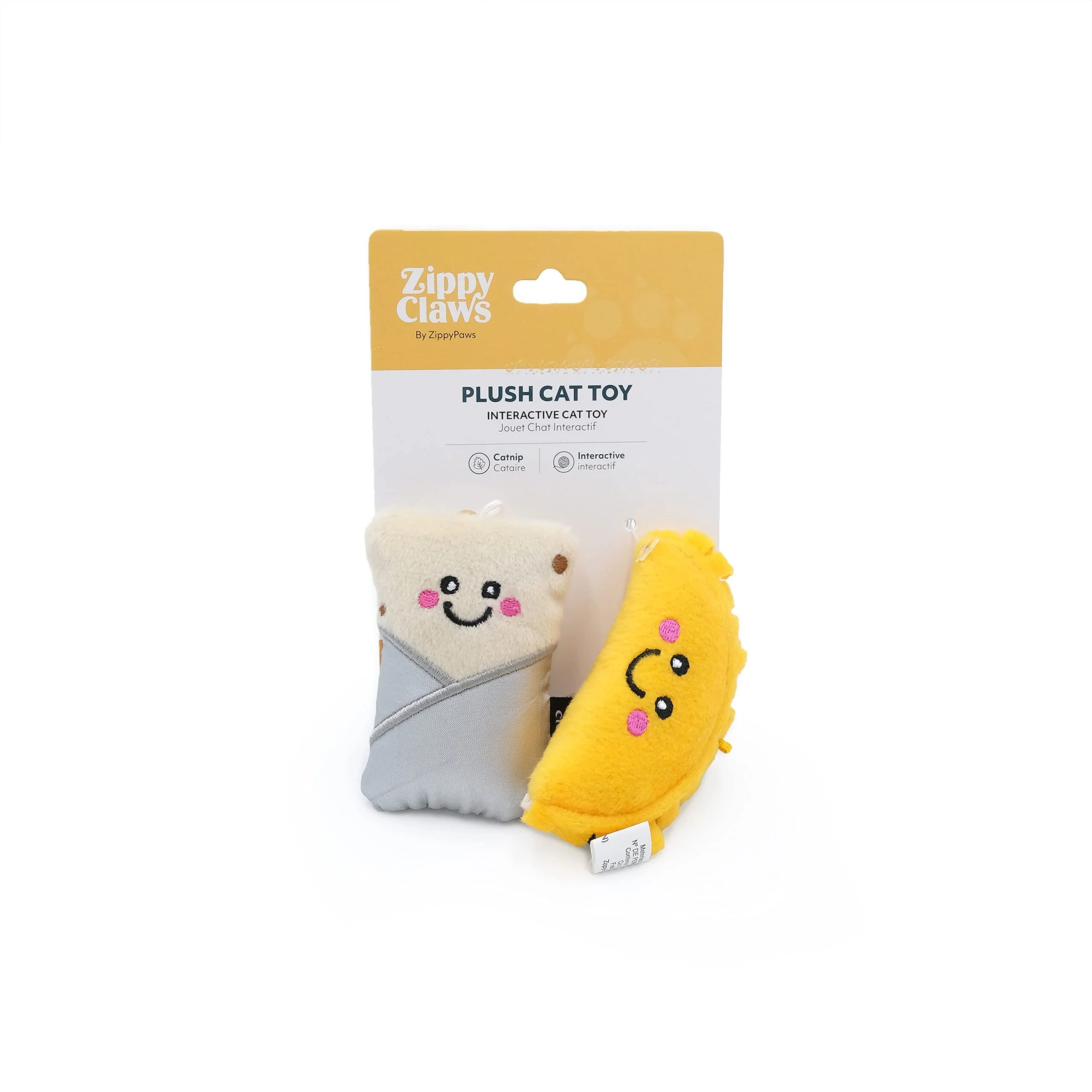 Zippy Paws Taco Burrito Catnip Plush Cat Toy - Small - Image 3