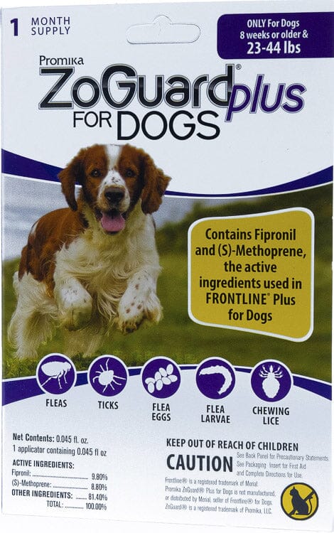 Zoguard Plus Spot-On Singles Flea and Tick for Dogs - 23 - 44 Lbs - 1 Pack