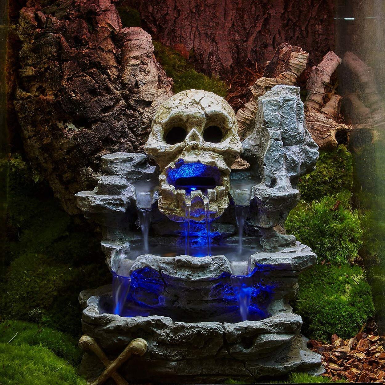Zoo Med Laboratories ReptiRapid LED Wooden Waterfall Kit Reptile Terrarium Décor - Medium - Image 2