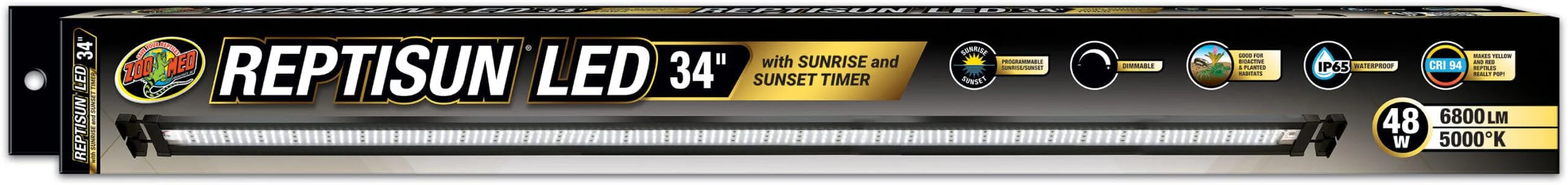 Zoo Med Laboratories ReptiSun LED with Sunrise and Sunset Timer Terrarium Light and Extendable Hood Fixture - Image 3