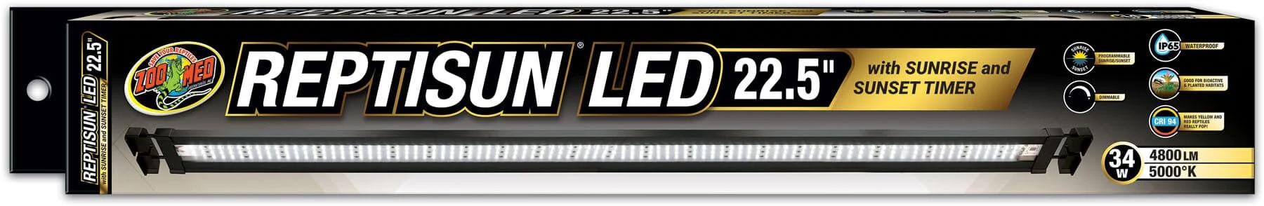 Zoo Med Laboratories ReptiSun LED with Sunrise and Sunset Timer Terrarium Light and Extendable Hood Fixture - Image 4