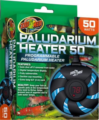 Zoo Med Laboratories Submersible Programmable Paludarium Heater with Digital Temperature Display - 50 Watt